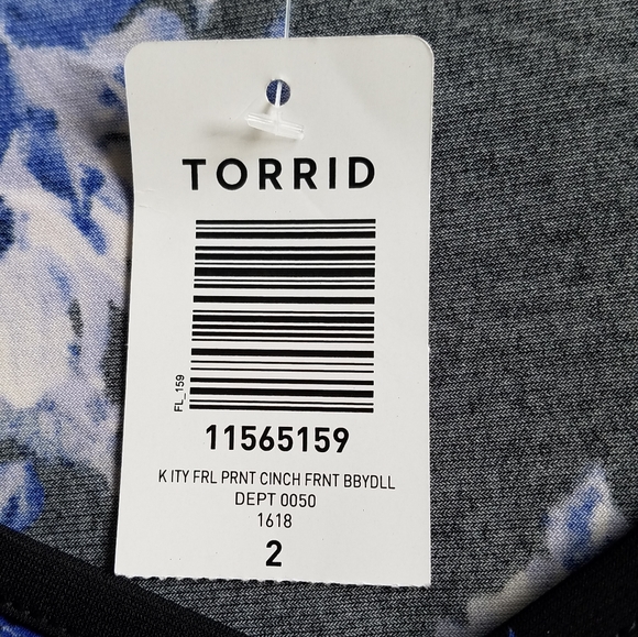 🆕️Torrid Floral Print Cinched Front Babydoll Top - Picture 2 of 9